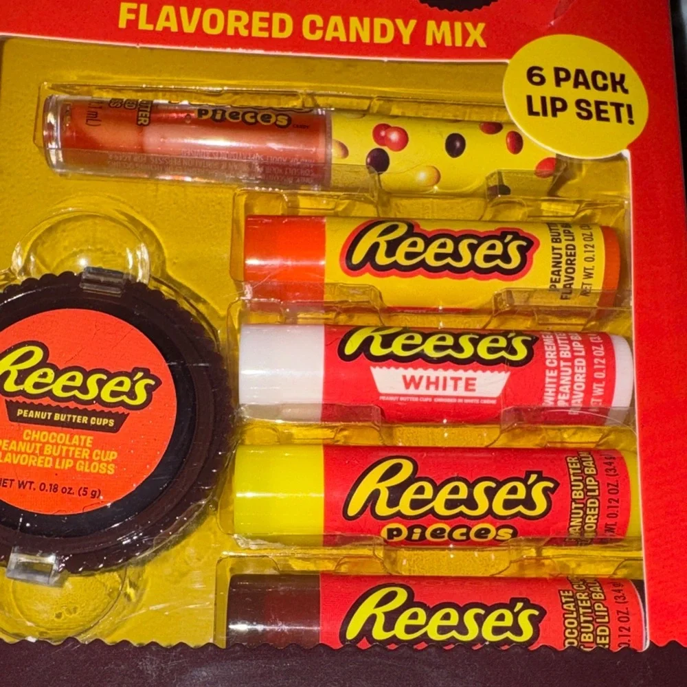 Reese’s Flavored Candy Lip Balm & Gloss 6 Piece Gift Set NIB